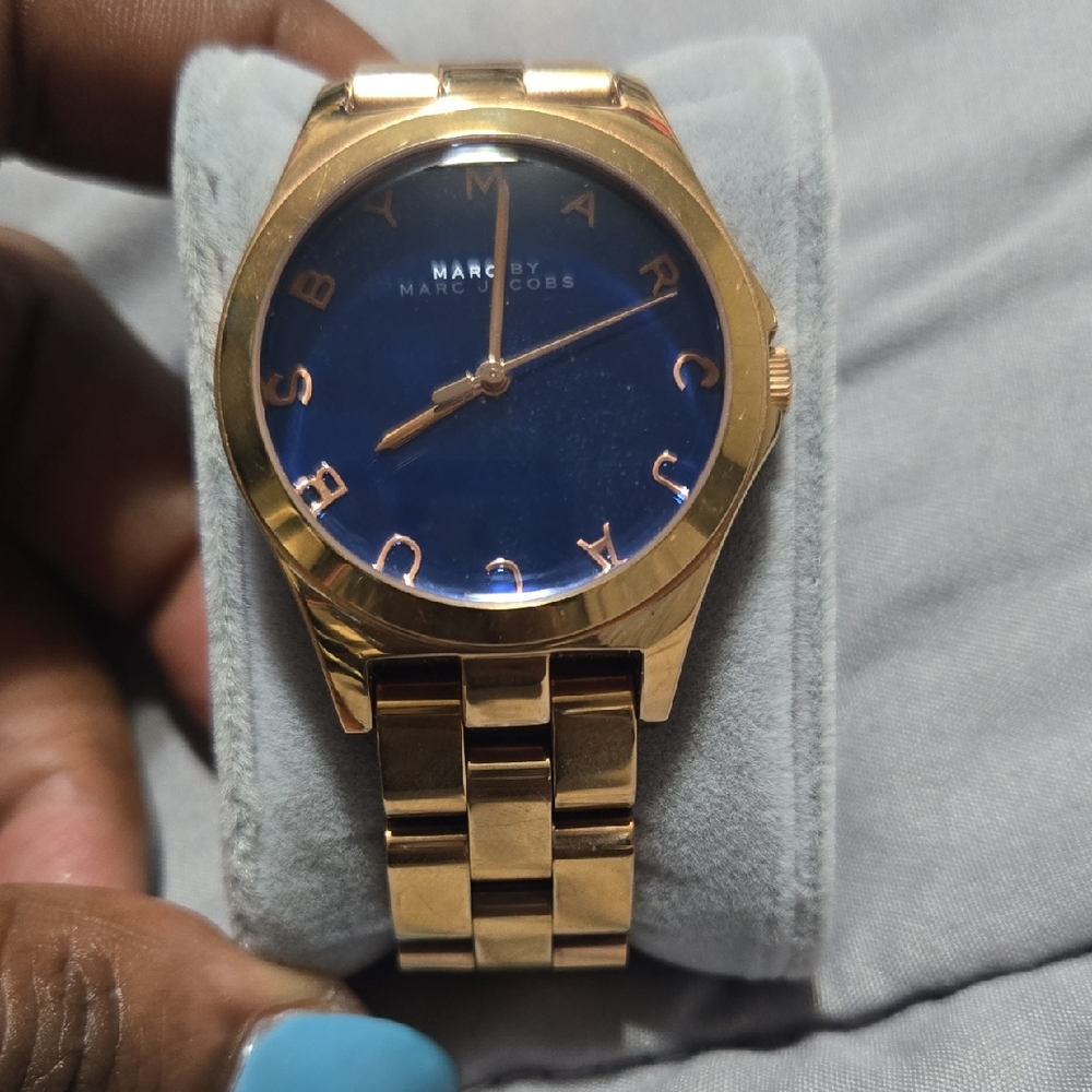 Marc By Marc Jacobs Gold Watch with Blue Dial